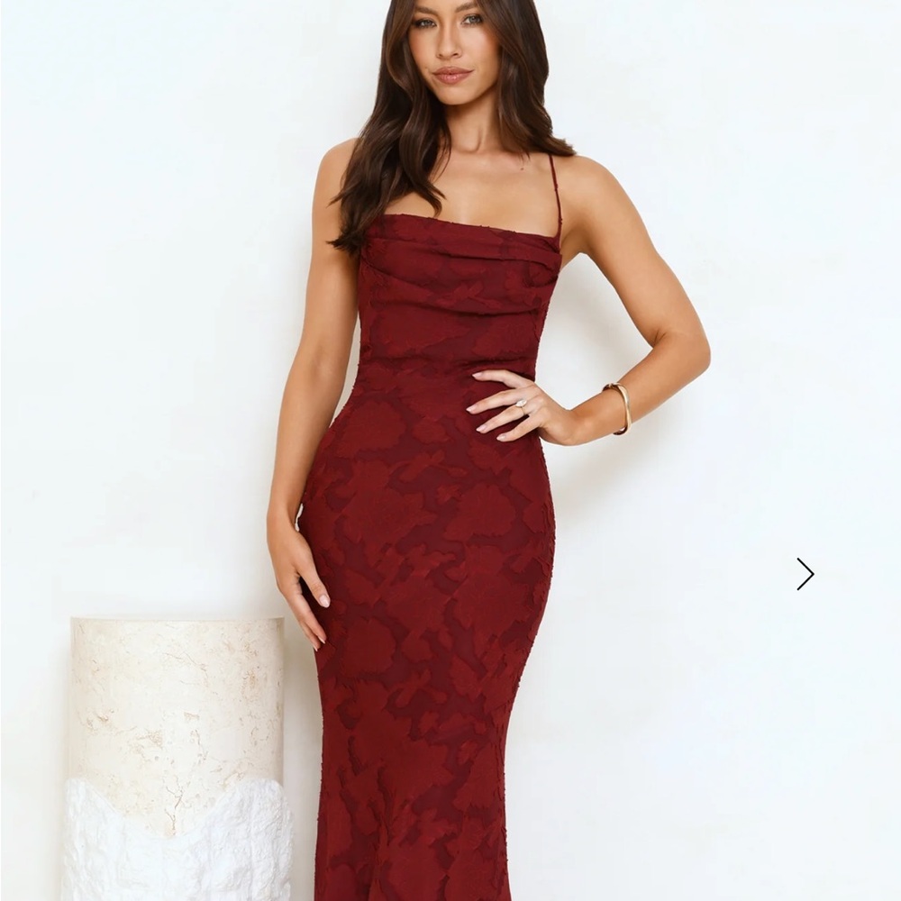Hello Molly Strapless Wine Dress